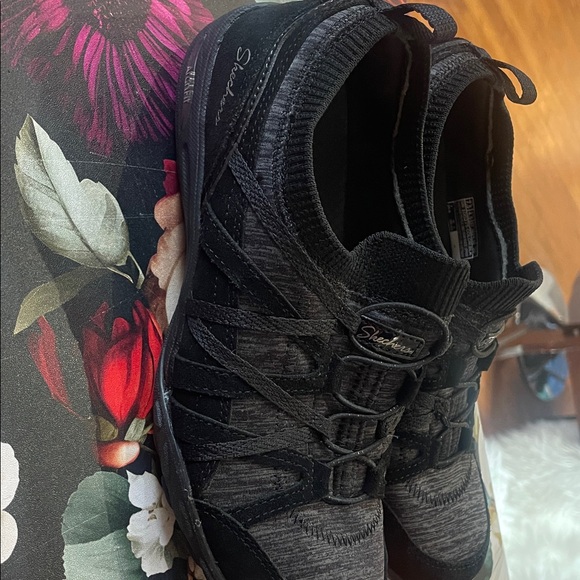 Skechers Black and Gray Slip-On Athletic Shoes - Picture 5 of 5